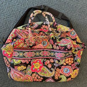 Vera Bradley Black Paisley Duffel Bag